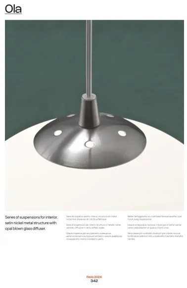 Redo 01-1065 - Luster na lanku OLA 1xE27/42W/230V