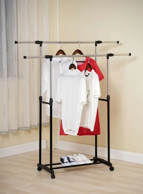 Vešiakový stojan na kolieskach TIMI čierny