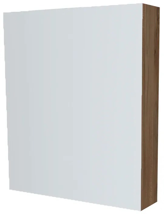 Mereo, Mereo Kúpeľňová zrkadlová skrinka 60 cm, galerka, 1x dvierka ľavá, Multidecor, Orech Pacifik tabákový, MER-CN798G61OPT2