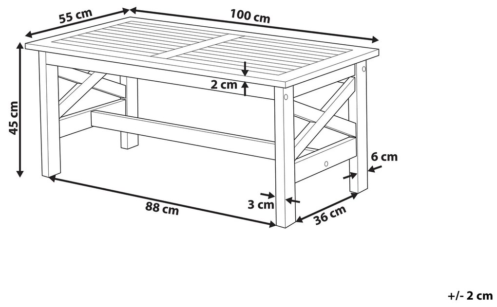 Stôl z agátového dreva 100 x 55 cm biely BALTIC II Beliani