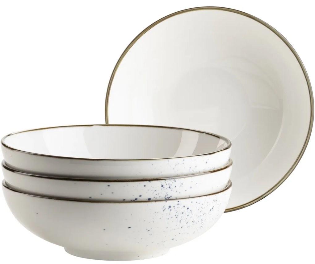 Mäser 4-dielna súprava misiek Pintar White modré bodky 22 cm