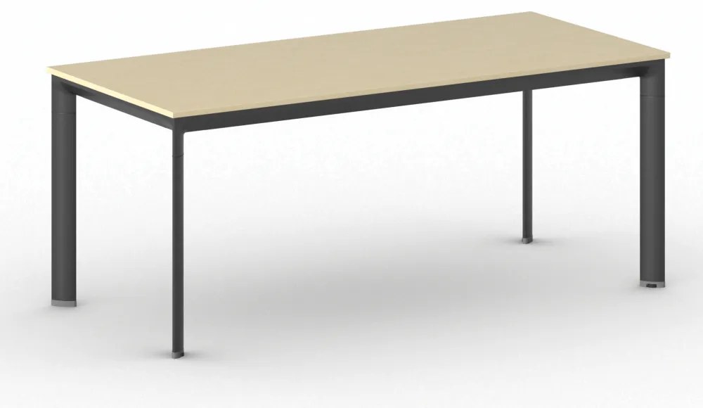 Rokovací kancelársky stôl PRIMO INVITATION, 180x80 cm, čierna podnož, breza