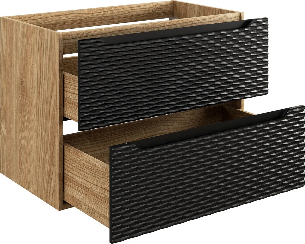 Comad Kúpeľňová skrinka pod umývadlo Ocean Black 80 čierna/dub olejovaný