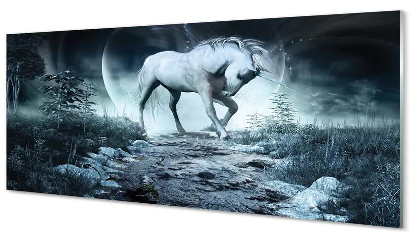 Obraz na akrylátovom skle Forest unicorn moon 120x60 cm