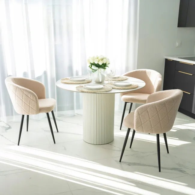 Jedálenská stolička HAMPTON teddy boucle, béžová