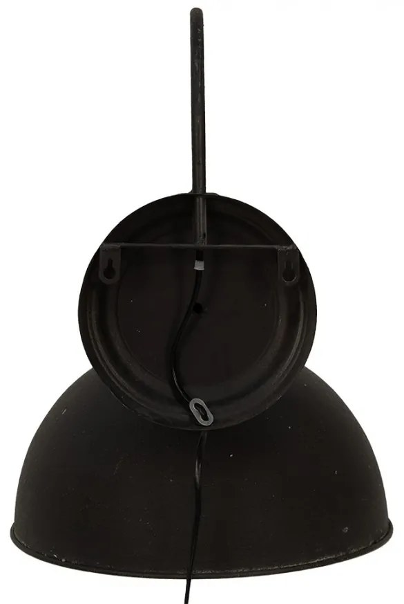 Rustikal čierne nástenné svietidlo Ø35