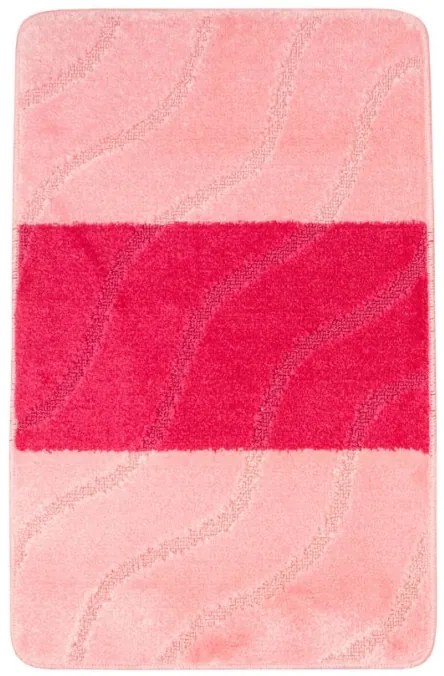 Sada kúpeľňových koberčekov FIORI ružová, pruhy / vlny