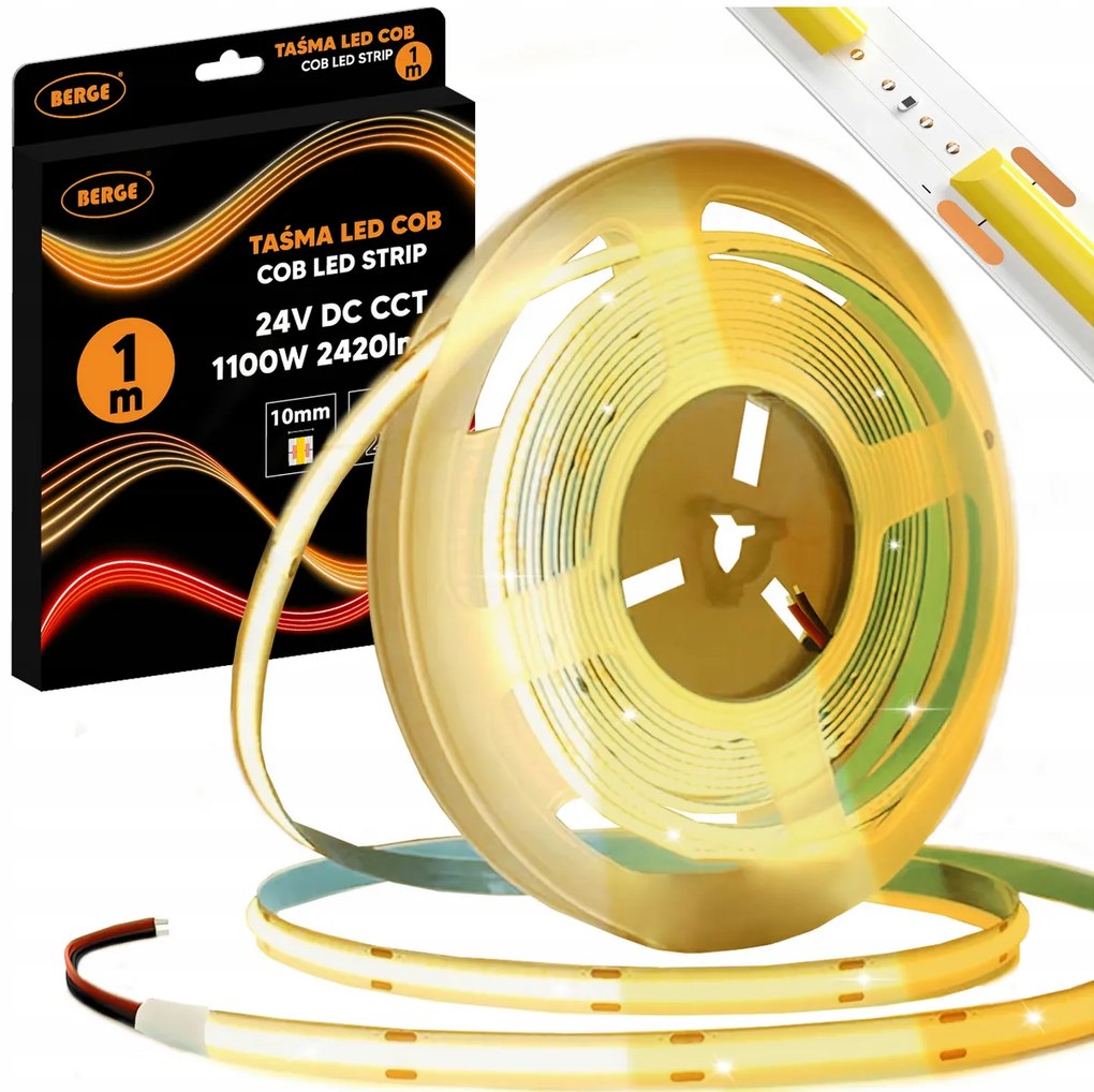 BERGE LED pásik COB Neon CCT 24V - 608D - 22W/m - IP20 - 1m