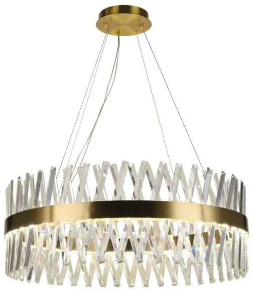 LED Stmievateľný luster na lanku LED/110W/230V 3000-6500K zlatá + diaľkové ovládanie