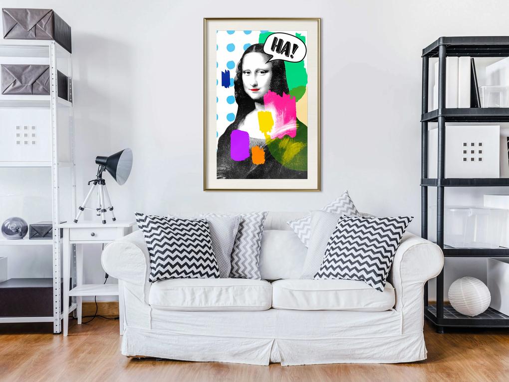 Artgeist Plagát - Mona Lisa Pop-art [Poster] Veľkosť: 40x60, Verzia: Zlatý rám s passe-partout