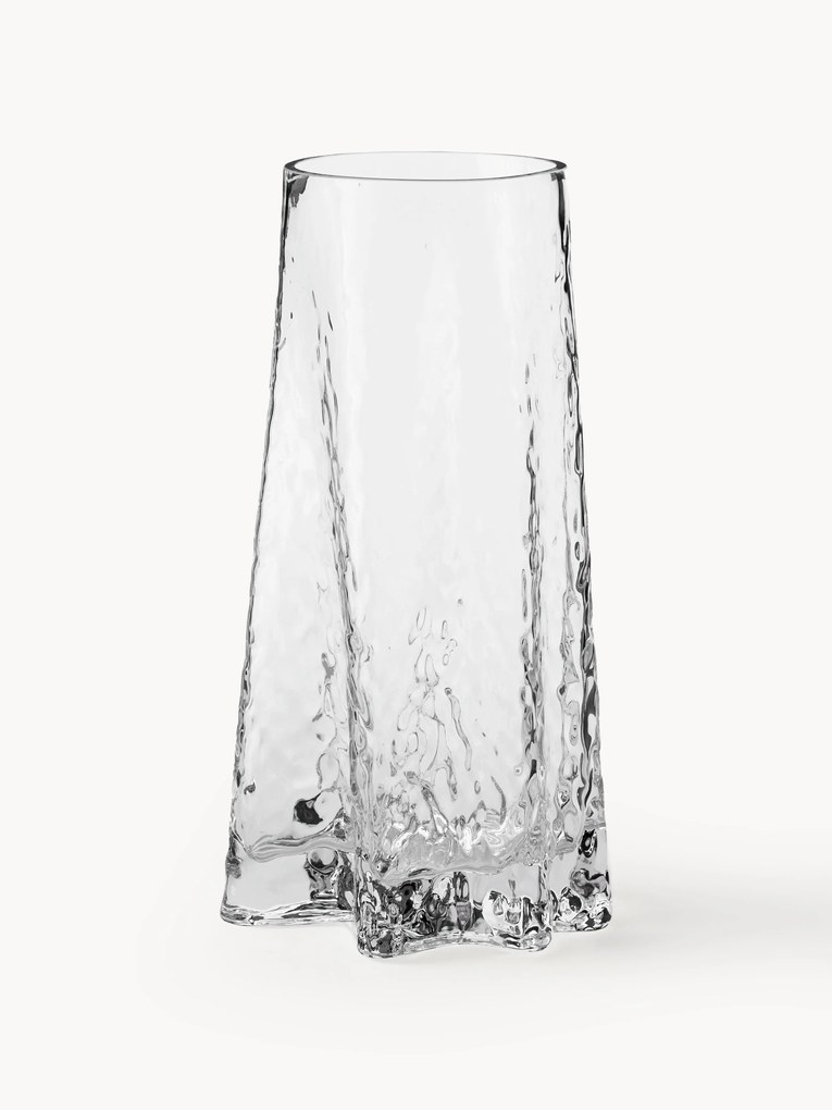 Ručne fúkaná sklenená váza so štruktúrovaným povrchom Gry, V 30 cm