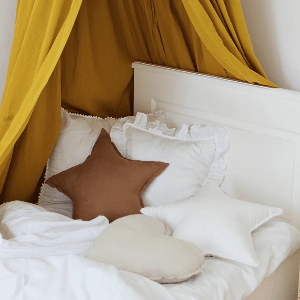 Ľanový vankúš hviezda čokoládová 50 cm