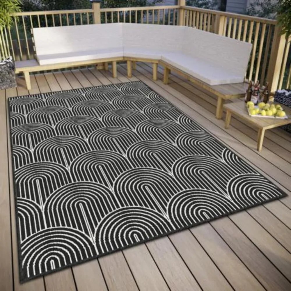 Čierno-biely vonkajší koberec 160x230 cm Pangli Black – Hanse Home