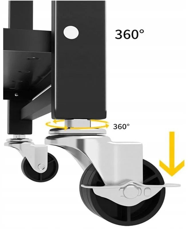 Kuchynský regál na kolieskach Ricos 2 (čierna). Akcia -16%. Vlastná spoľahlivá doprava až k Vám domov. 1133075
