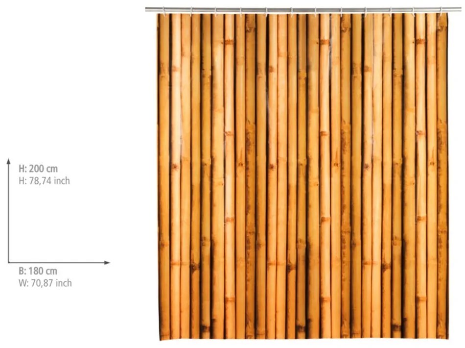 Oranžový sprchový záves Wenko Babusa