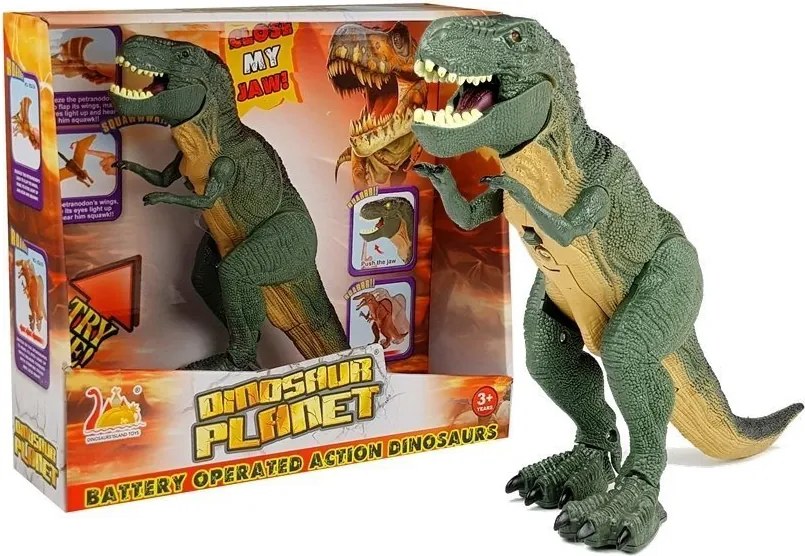 LEAN Toys Batéria Tyranosaurus Dinosaurus Zelené prechádzky