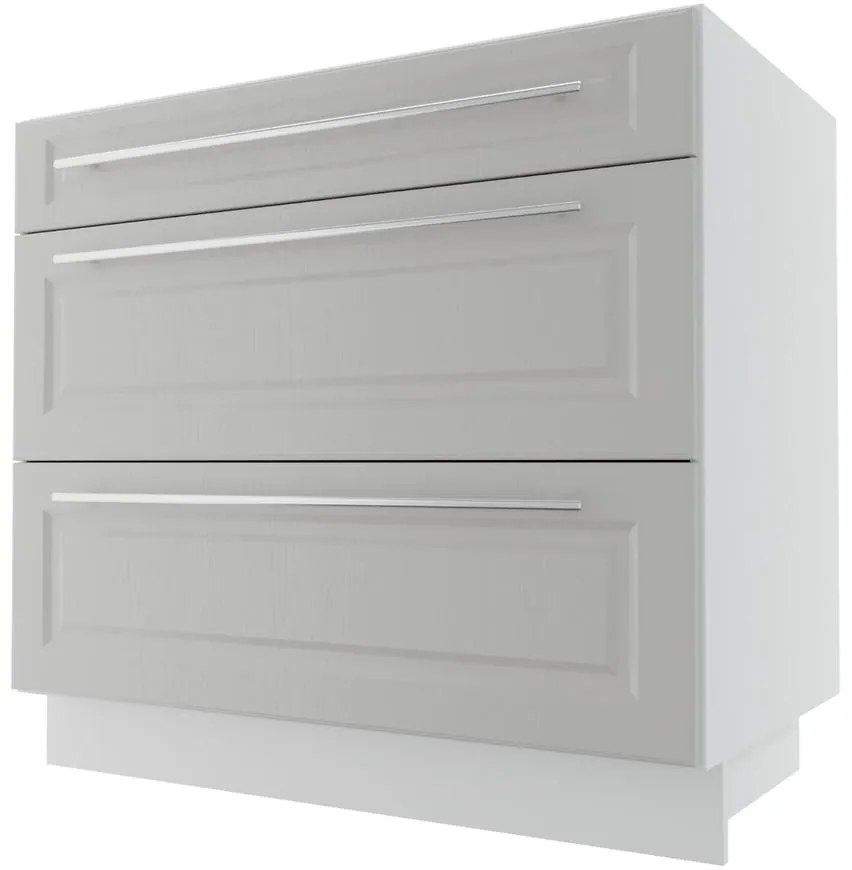 Kuchynská skrinka Emporium D3E/90 light grey stone/biela