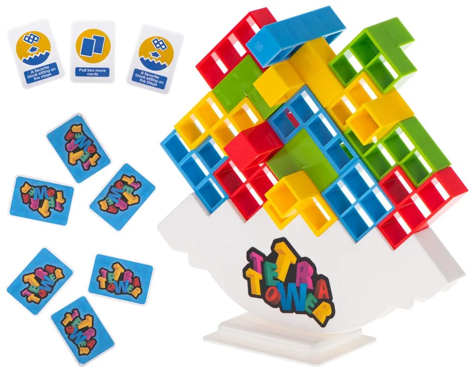 KIK Tetris puzzle – vyvažovacia balančná hra blokov pre deti 5+ | rodinná logická hra