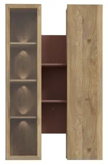 Nástenná polica INAR dub/hnedá