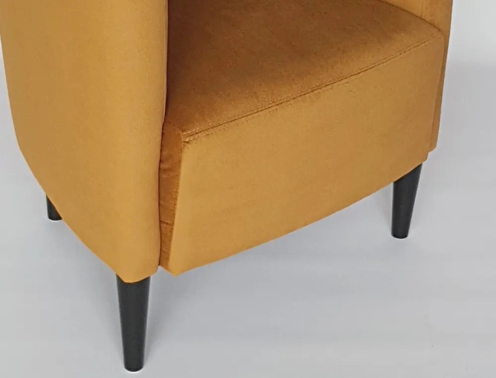 Kreslo Navara, horčicová žltá látka