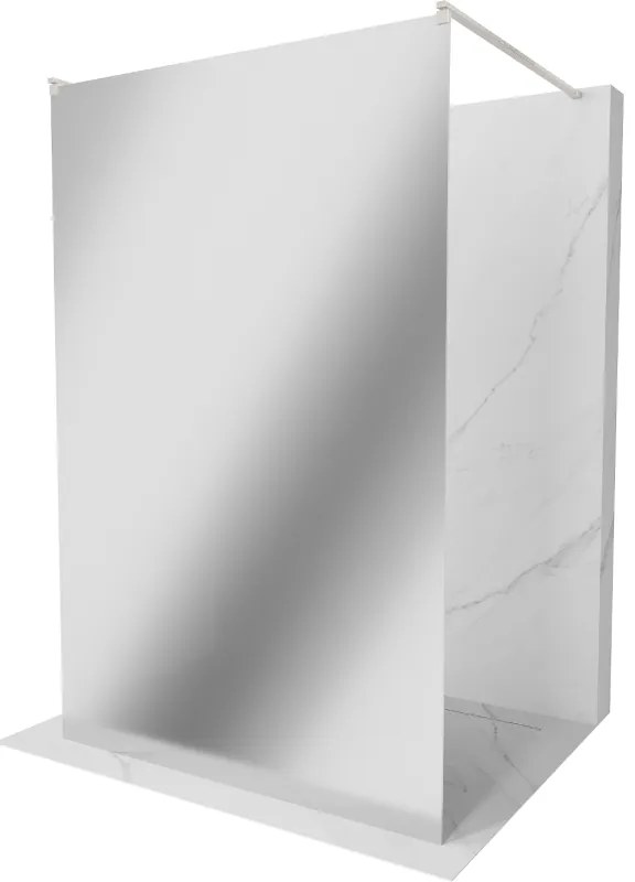 Mexen Kioto, sprchová zástena Walk-In 110 x 200 cm, 8mm sklo vzor zrkadlo, brúsená oceľ profil,  800-110-002-97-50