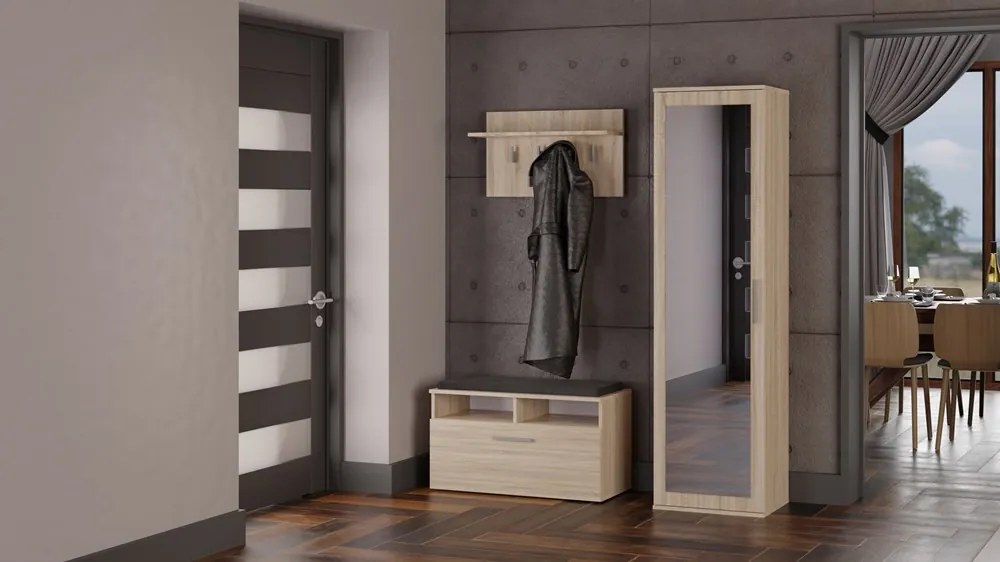 Šatníková skriňa Dialogos 1 (dub sonoma) (so zrkadlom). Akcia -19%. Vlastná spoľahlivá doprava až k Vám domov. 1132543