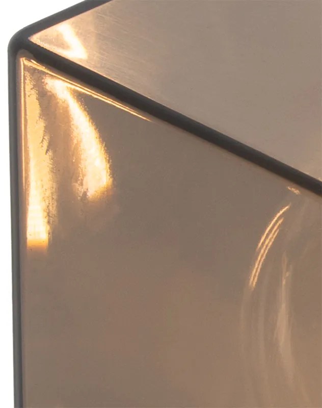 Stojaca vonkajšia lampa čierna 70 cm IP44 s dymovým sklom - Denmark
