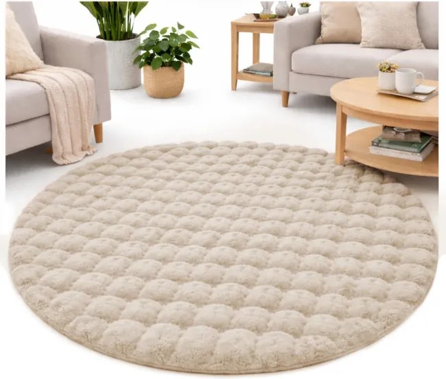 Koberec Rabbit Bubble béžový kruh