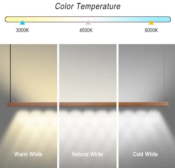 Immax NEO 07305L - LED stmievateľný luster na lankách MADEIRA 44W/230V Wi-Fi Tuya 202 cm dub