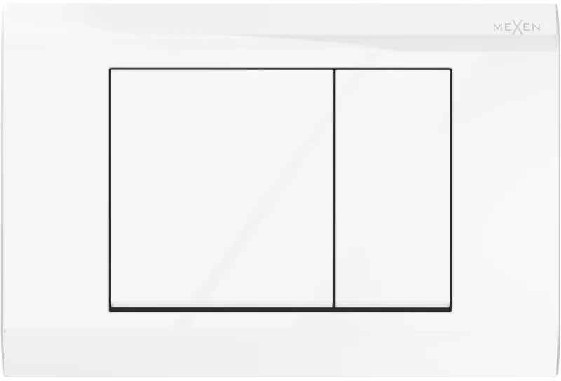 Mexen Fenix Air 01, pneumatické dvojité tlačidlo na splachovanie, biela lesklá, 6A0100