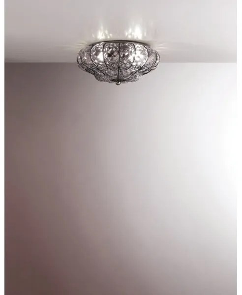 SIRU - Stropné svietidlo SOLE 3xE14/40W/230V pr. 31 cm číra/chróm benátske sklo