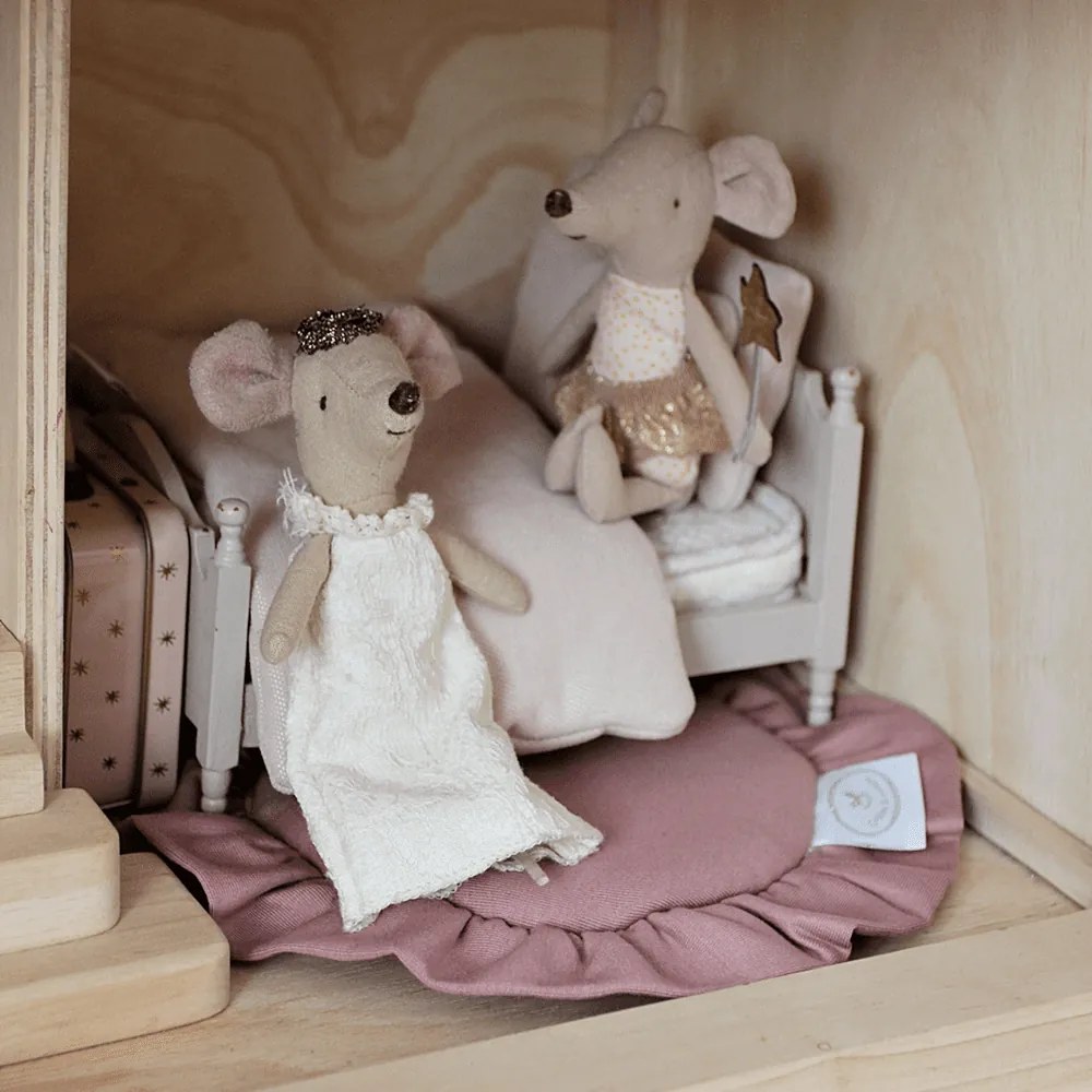 Mini podložka s volánom sýto ružová