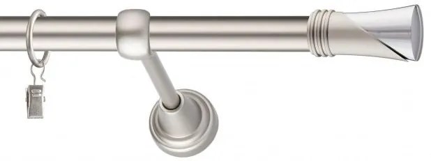 Dekorstudio Chrómová matná jednoradová garniža VEGA 19mm Dĺžka: 120cm, Typ uchytenia: Držiak modern, Typ príslušenstva: Bez príslušenstva