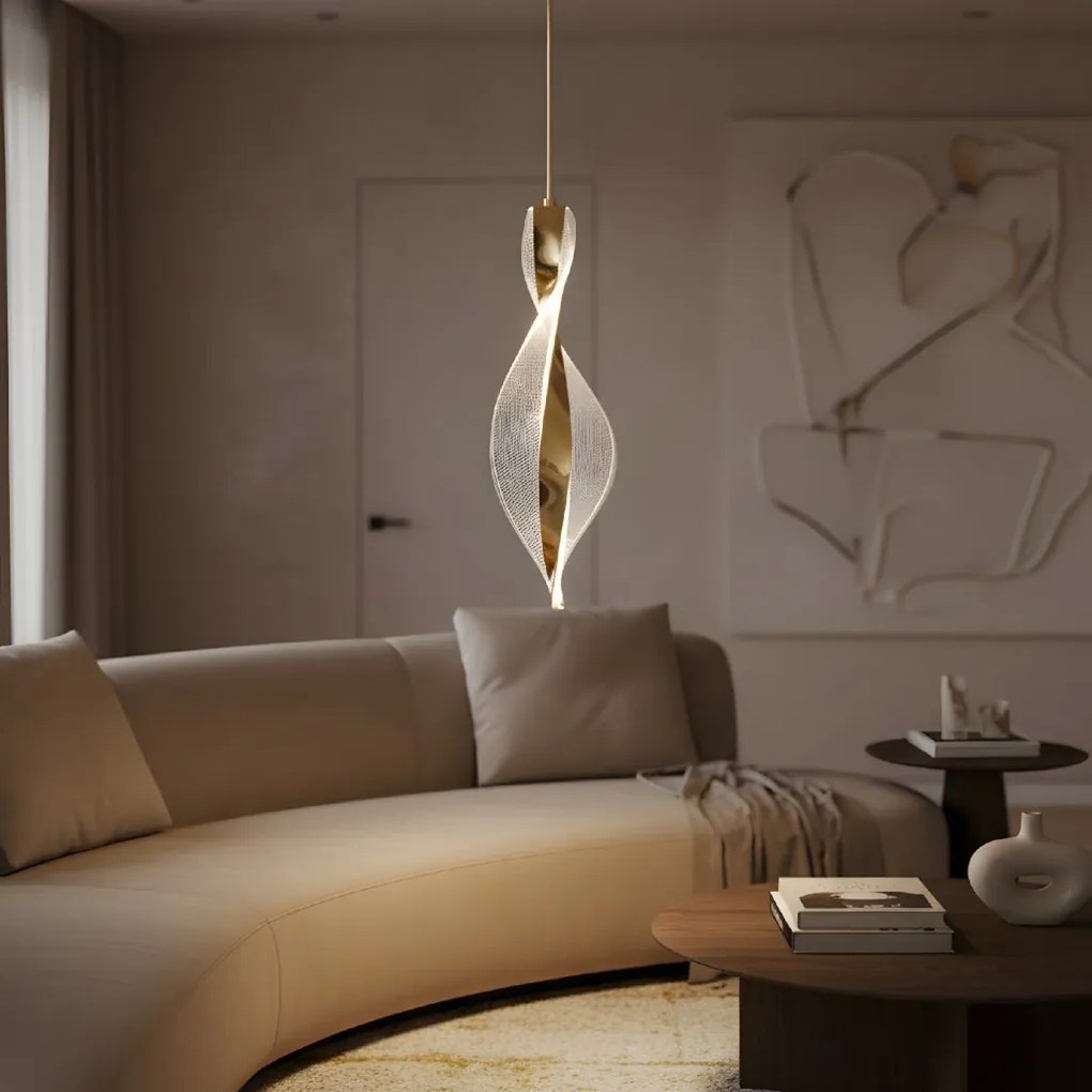 Toolight Toolight, LED závesné svietidlo, 5W, 4000K, 4500lm, G120-CP, zlatá, OSW-02600