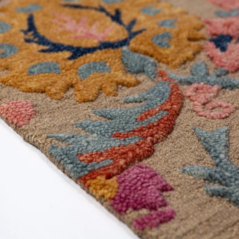 Ručne tkaný vlnený behúň 80x300 cm Amira Floral – Flair Rugs