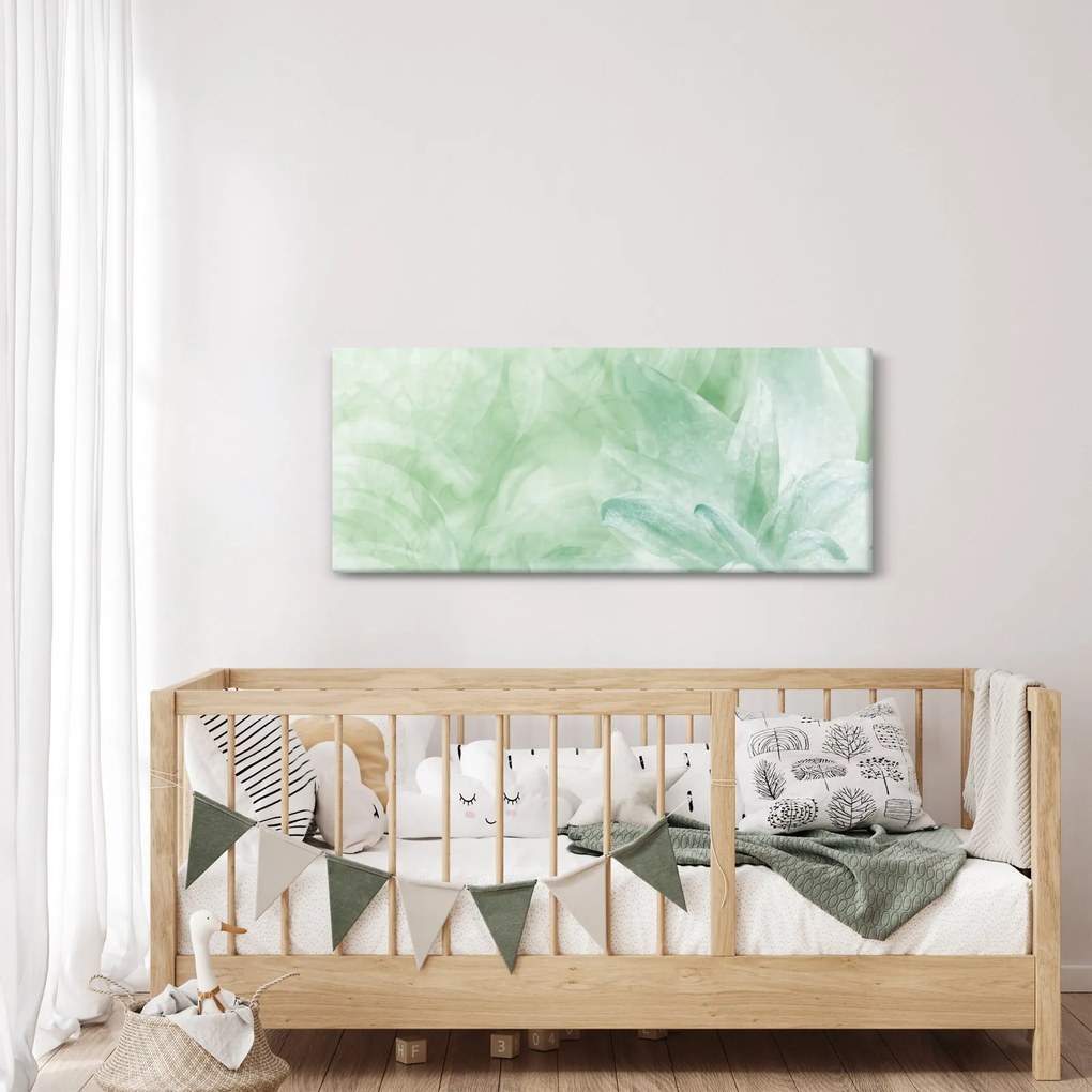 Obraz - Zelený kvet (120x50 cm)