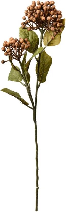 Dekorácia hnedá umelá kvetina puky hortenzie - 8*7*53 cm