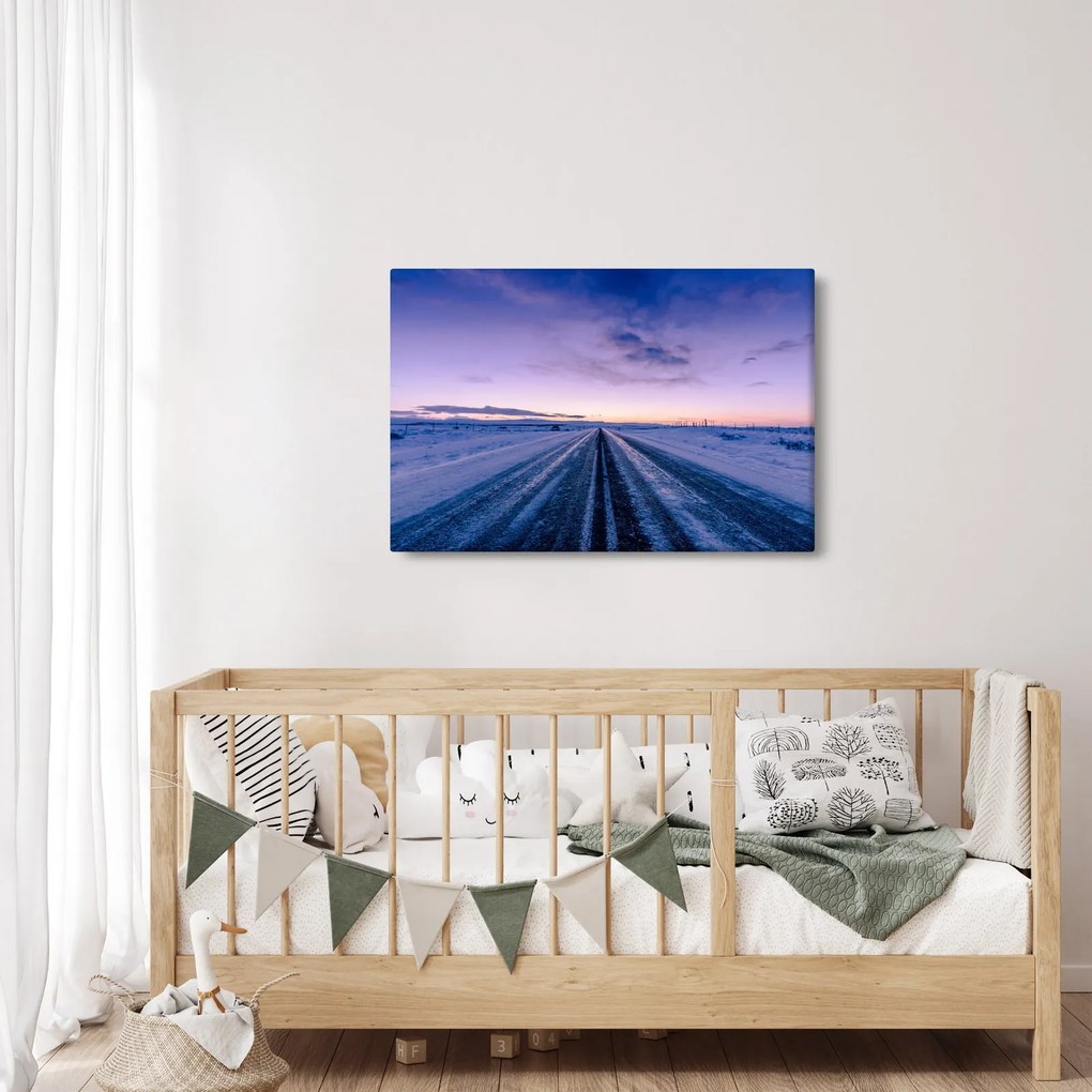 Obraz cesty v zime (90x60 cm)