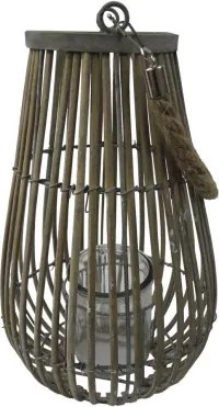 Prútený lampáš Bella 30 cm, šedý%