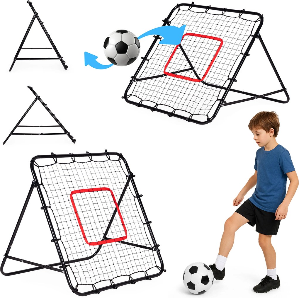 Futbalový rebounder (trenažér) 100x100 cm MOVEPRO – sieť na nácvik prihrávok