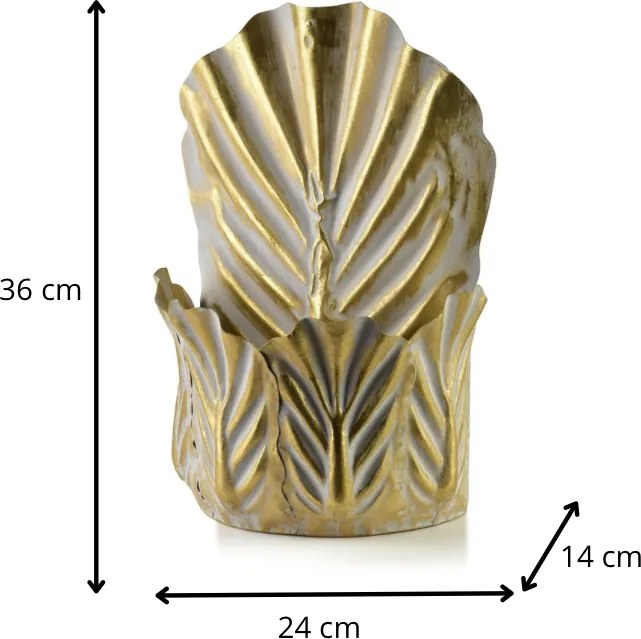 Květináč MARINA 24x14x36 cm zlatý