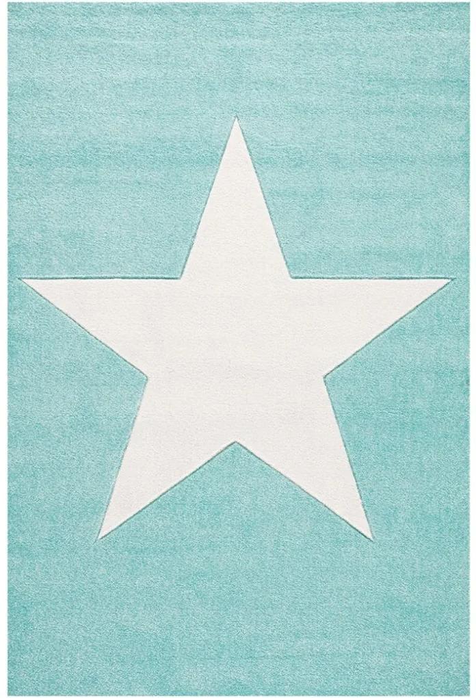 MAXMAX Dětský koberec STAR  mátovo-bílý 120x180 cm
