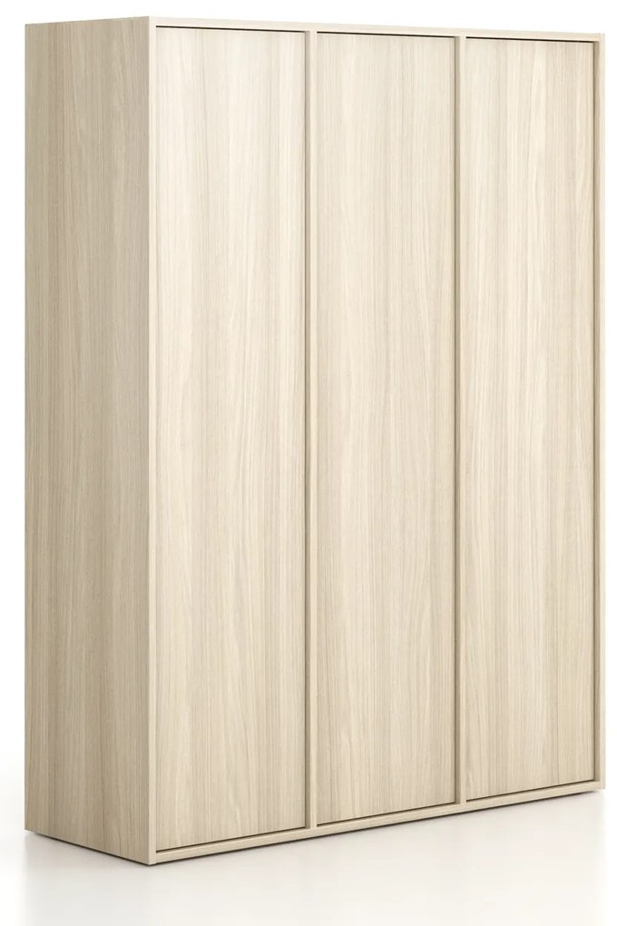 Šatníková skriňa FRAME, 3 oddiely, 1299 x 450 x 1735 mm, PUSH-lock, dub prírodný