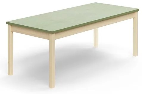Stôl DECIBEL, 1600x700x590 mm, akustické linoleum, breza/zelenošedá