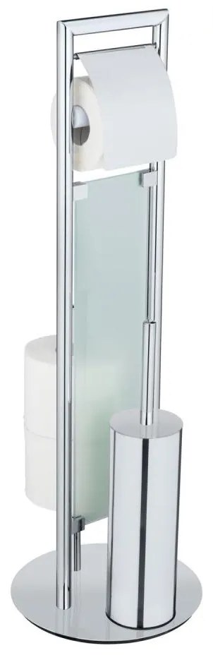 WENKO 25384100 - WC súprava SULMONA 25x76 cm strieborná/čierna