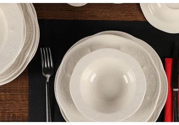 24-dielna jedálenská súprava biela/porcelán