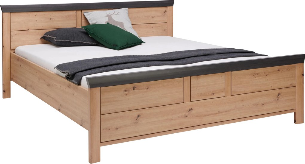XXXLutz POSTEĽ, 180/200 cm, tmavosivá, dub artisan Hom`in - Postele - 000003002931