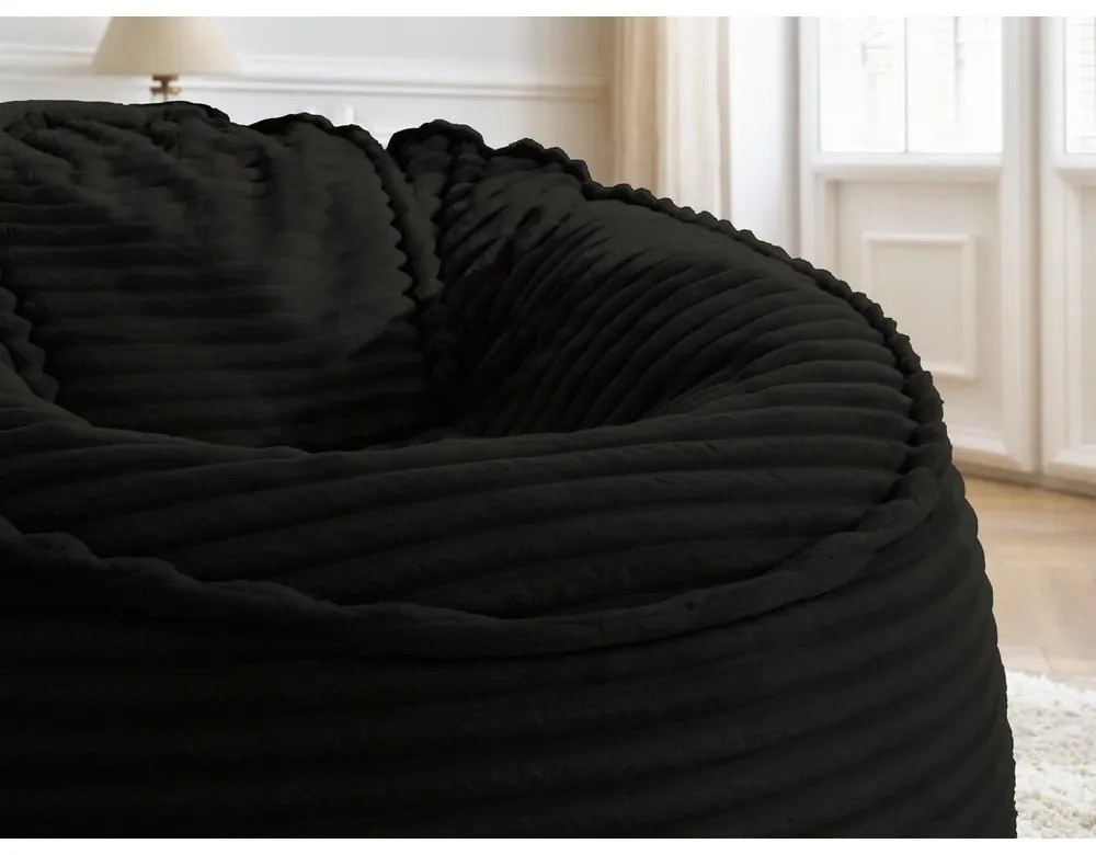 Čierny menčestrový sedací vak Socrate – Bobochic Paris