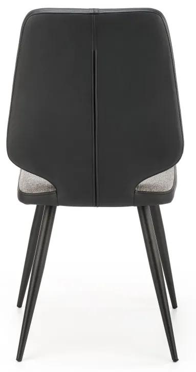 Jedálenská stolička HAMINA –⁠ kov/látka, čierna / šedá