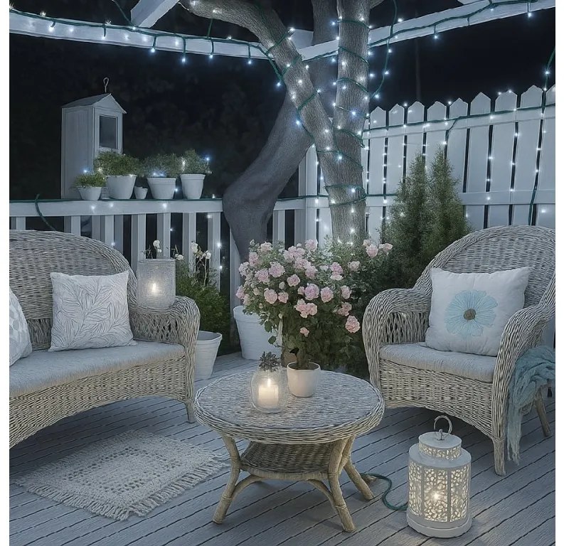 Vianočné svetielka vonkajšie FLASH studená biela 200 LED